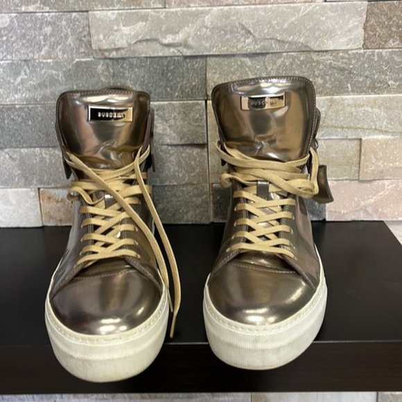 Buscemi Gold Leather Trainers - Picture 3 of 8
